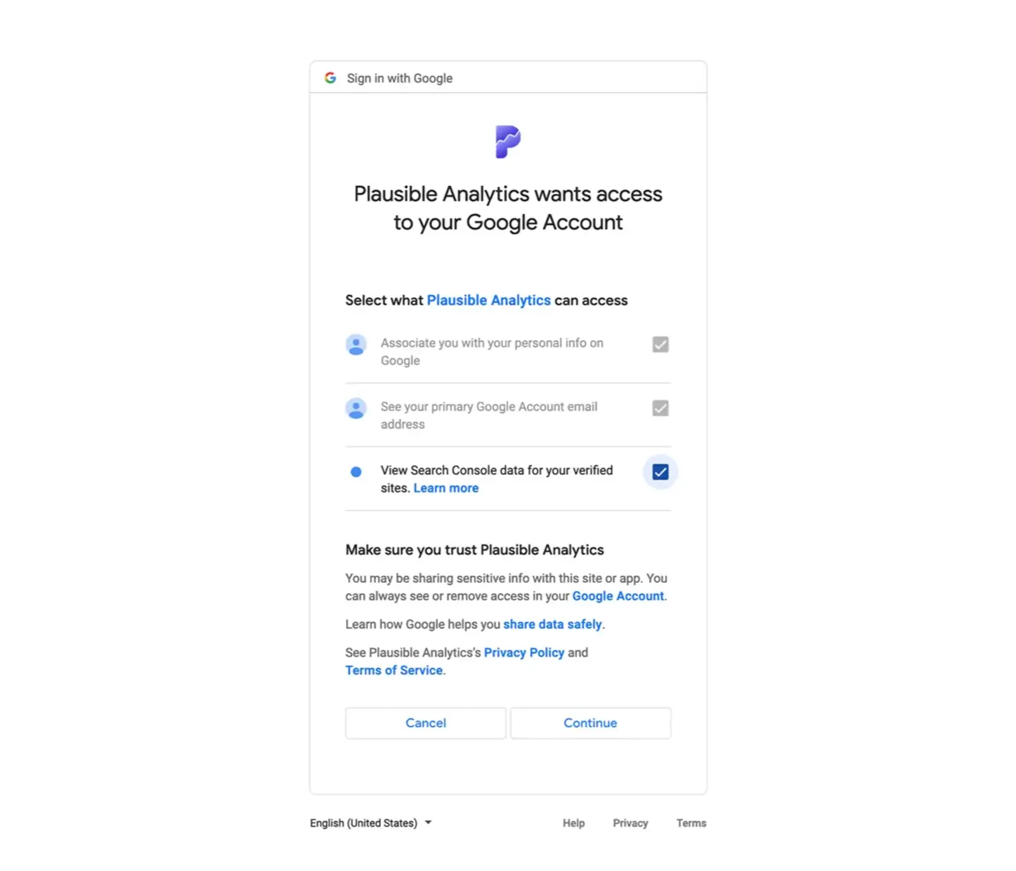 Tick the View Search Console data for your verified sites box