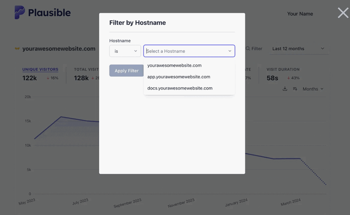 segment your traffic by hostname on plausible dashboard segment your traffic by hostname on plausible dashboard